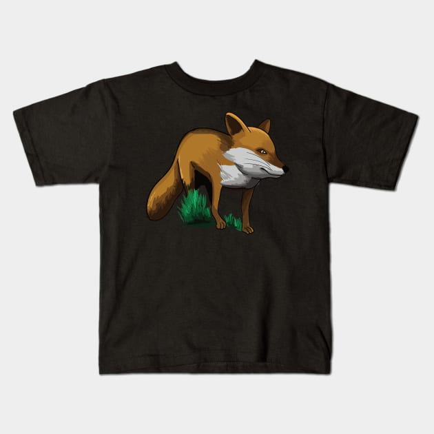 Fox foxes cute animal forest gift Kids T-Shirt by Jackys Design Room